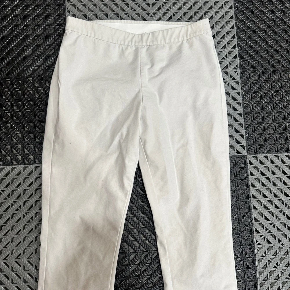 Lafayette 148 New York Murray Cream Pull On Tapered Pants Womens Size P Small - Picture 2 of 7
